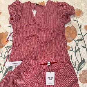 Princess Polly Red Gingham Crop Top & Shorts Set